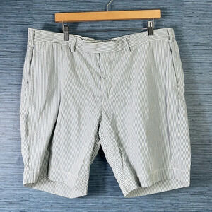 Polo Ralph Lauren seersucker shorts 40 white and blue‎ golf preppy striped